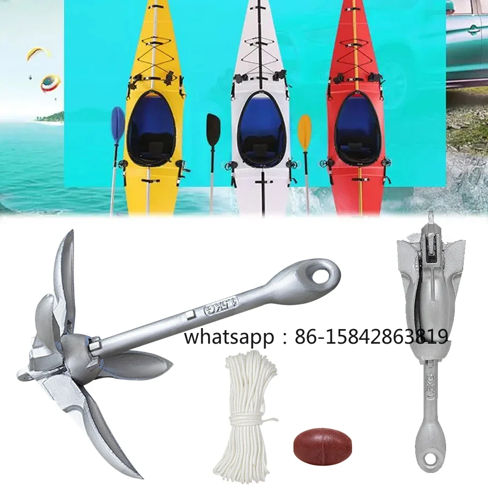 Fishing Kayak Anchor - 0.7KG 1.5KG RVS Opvouwbare Grapnel Anker