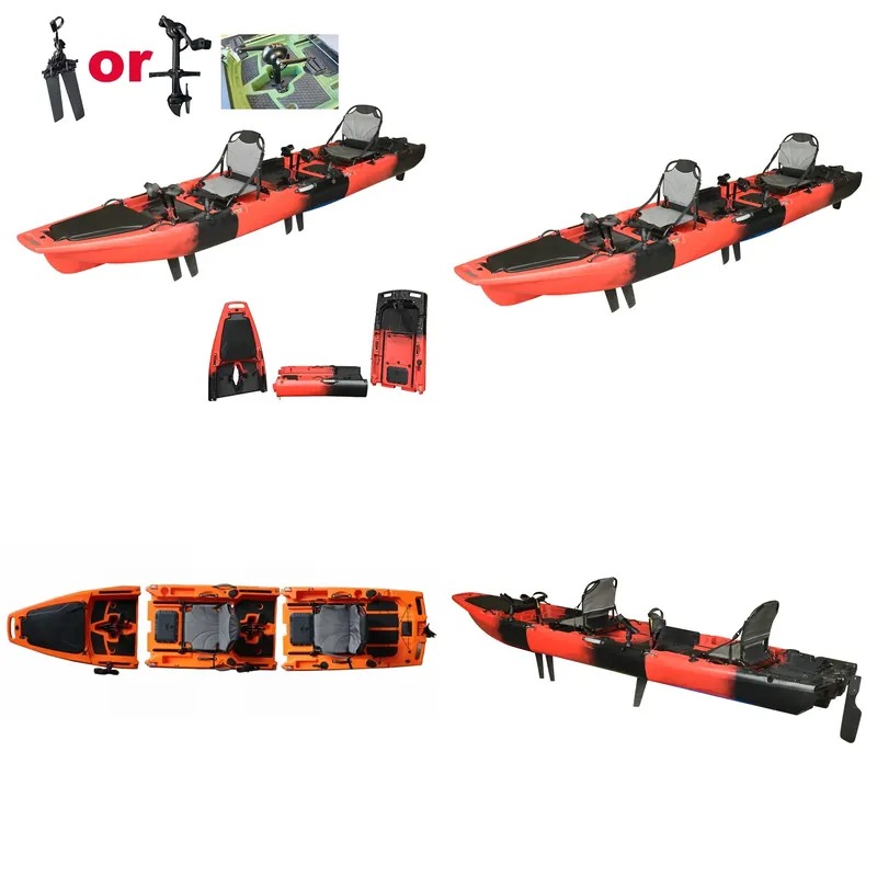 Fishing Kayak Sit On Top - Hete Aanbieding 14FT 2-Persoons Dubbele Peddel