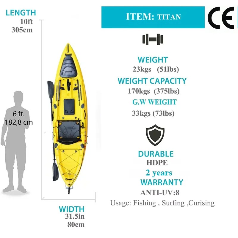 10ft Enkelzitplaats Zit-op-vis - Fishing Kayak Paddle recensie en prijs